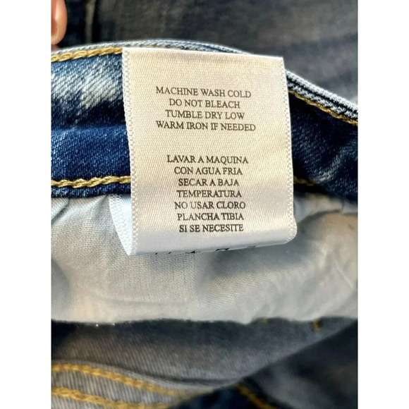 Nature Denim Mid Rise Skinny Blue Jeans Womens Size 26 Distressed stretch NWOT - Picture 3 of 5
